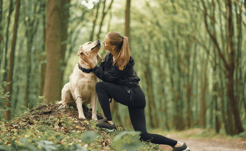 Woman with her beautiful dog